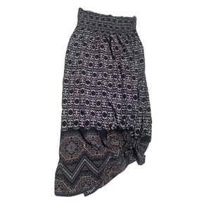 Denver Hayes Black & White Smocked Waist Midi Skirt - XL